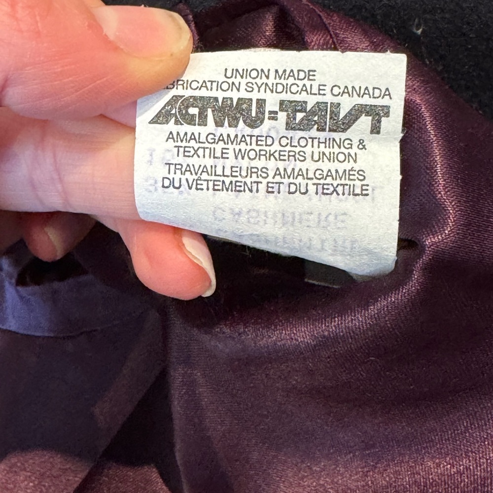 Vintage luxury Cashmere Italian Fabric Union Made Navy Belted Coat - Picture 7 of 14